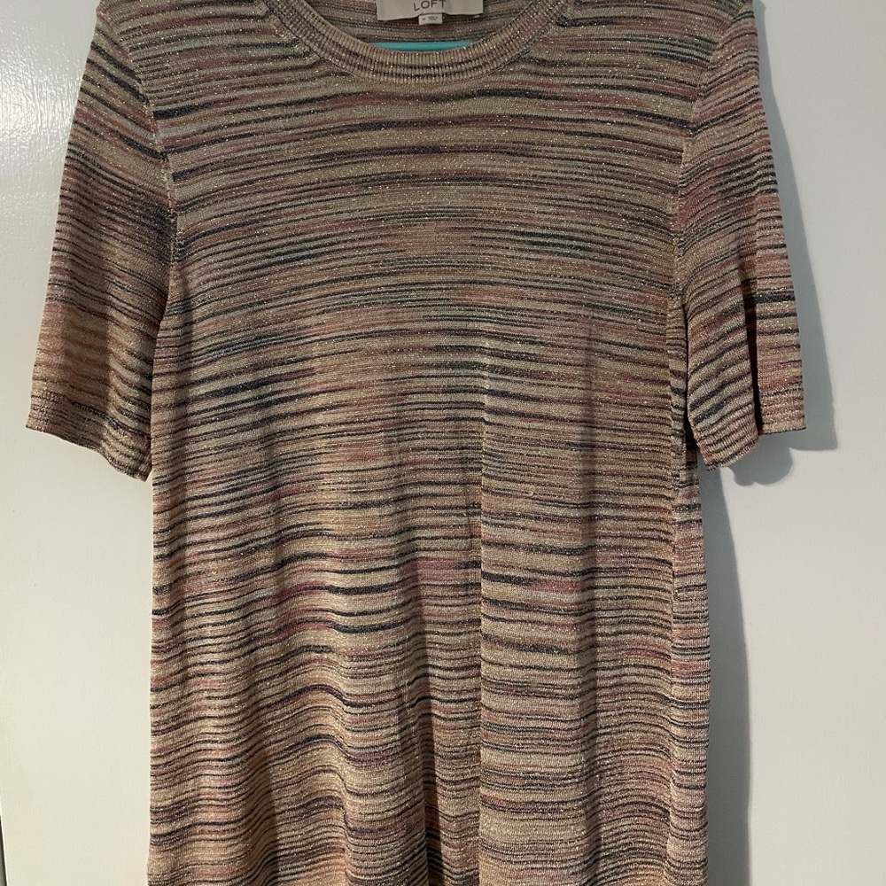 LOFT Multicolor Striped Knit Top